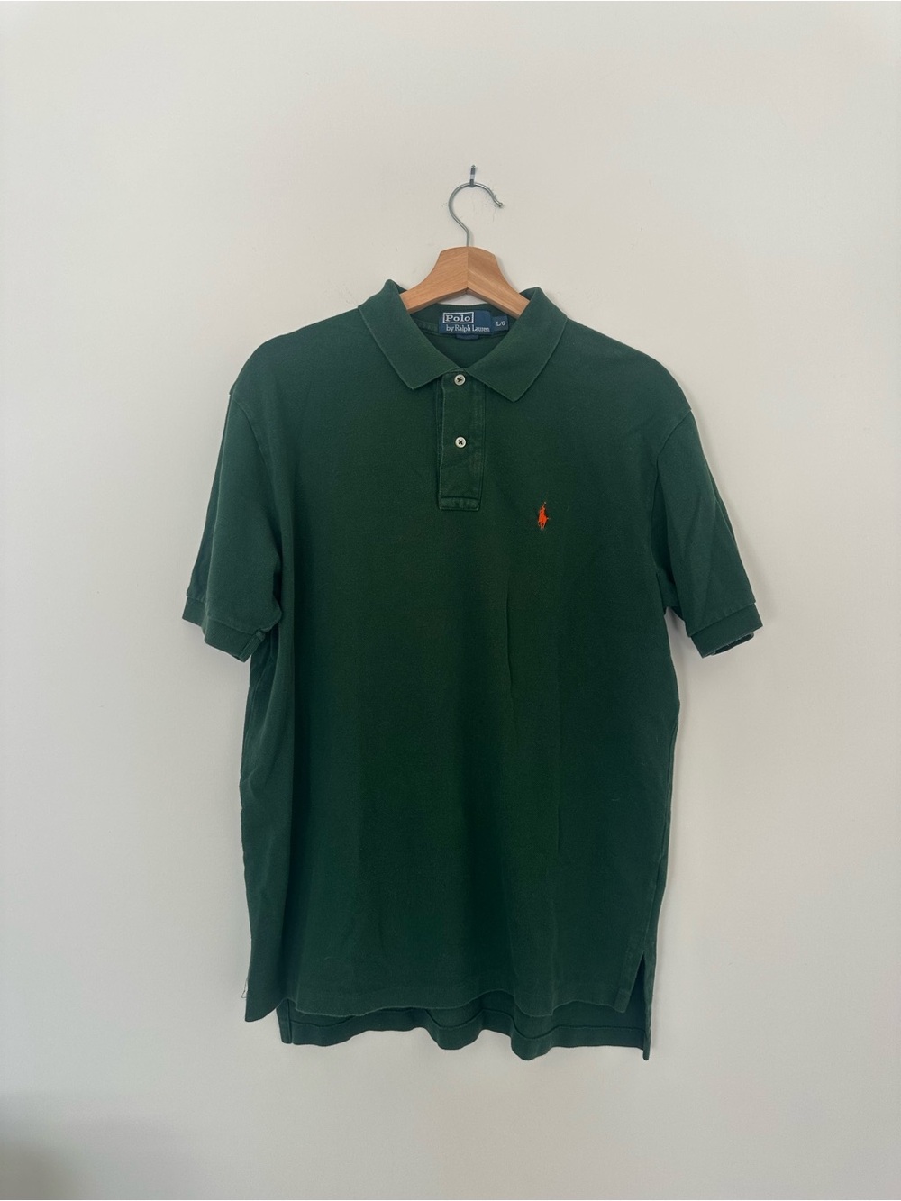 Polo by Ralph Lauren Men's Forest Green Short-Sleeve Polo with Orange Pony